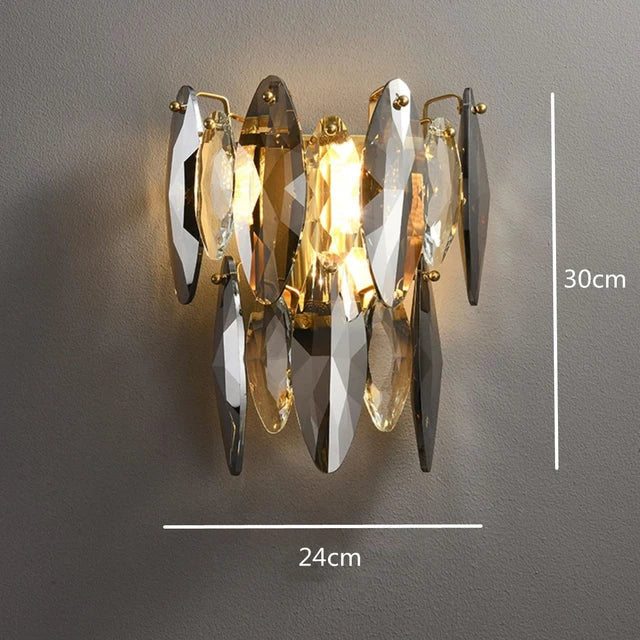 lustre moderne en cristal avec led et suspensions ronds