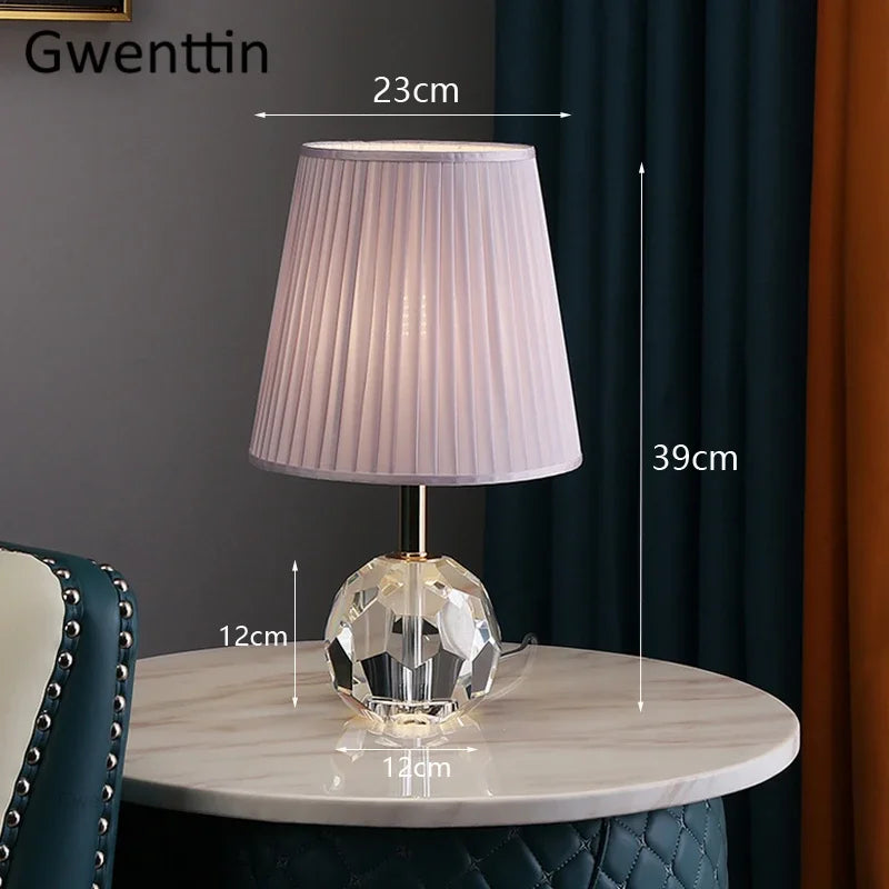 lampe à poser moderne en cristal pour décoration intérieure et éclairage
