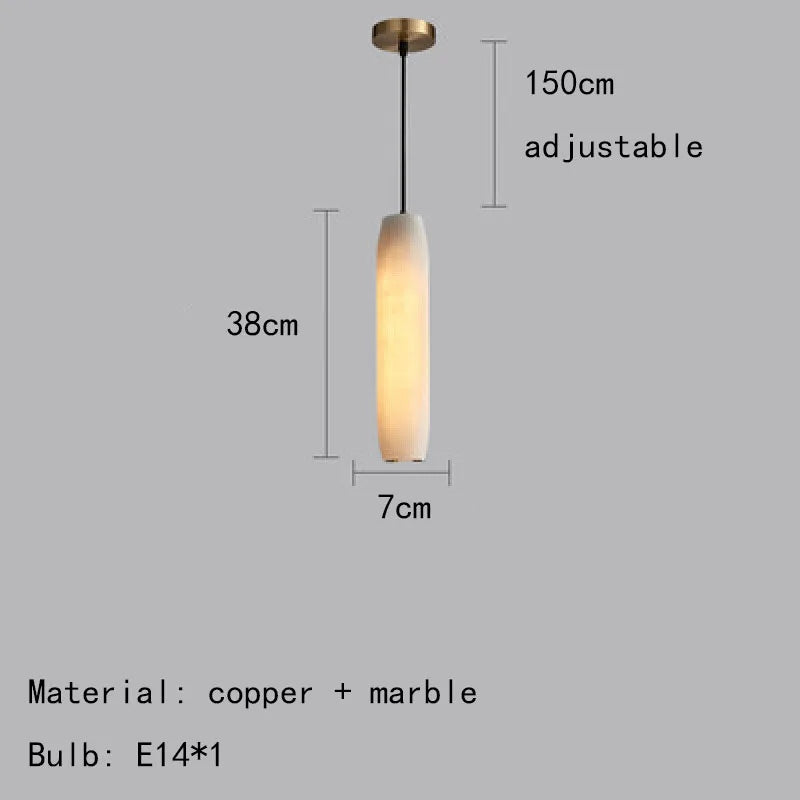suspension modernes en marbre naturel et laiton avec fil réglable