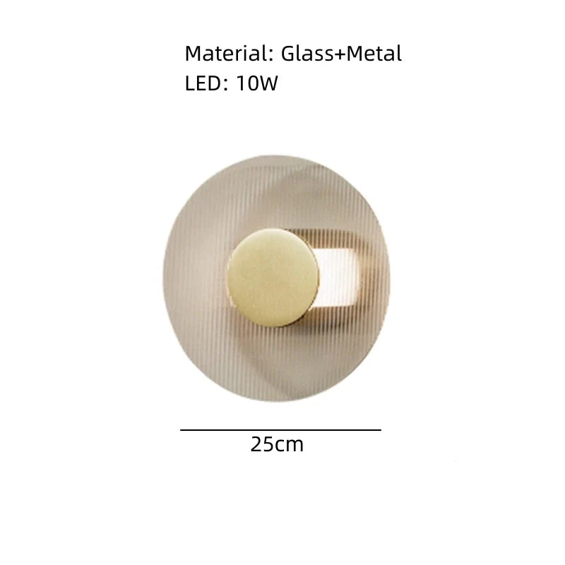 applique murale elliptique en verre et métal doré