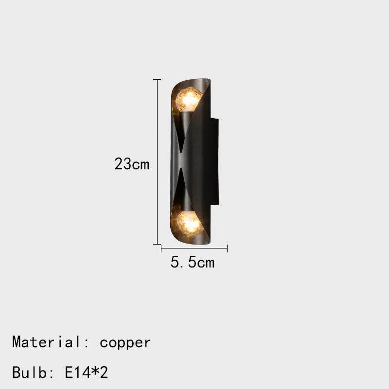 applique murale led moderne en cuivre pour intérieur élégant
