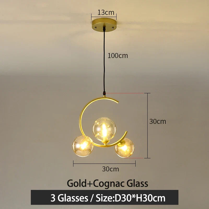 lampe boule en verre nordique décorative et créative