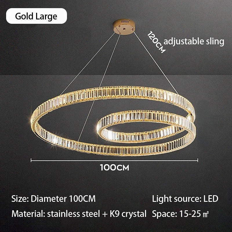 lustre cristal led luxe deco suspension