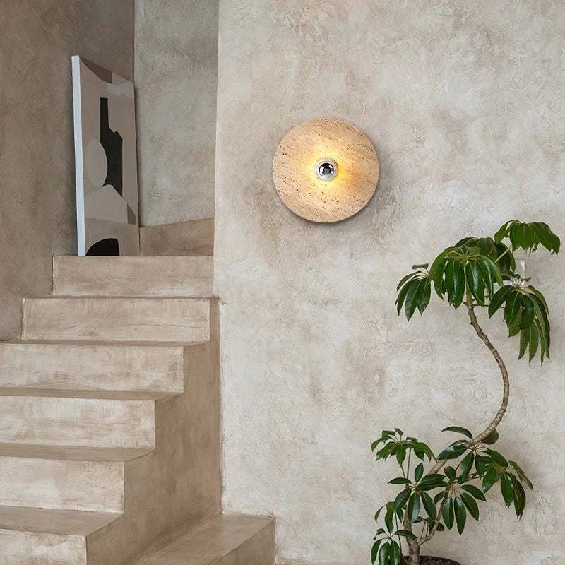 applique murale rétro en pierre naturelle avec éclairage led