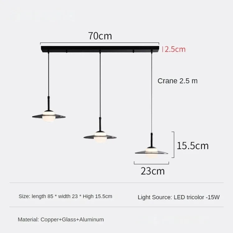 suspension minimaliste en verre pour café bar et restaurant