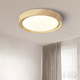lampe circulaire simple style nordique grain de bois éclairage entrée balcon porche