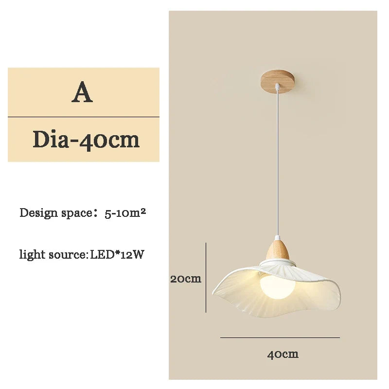 lustre moderne en bois et tissu pour décoration intérieure nordique
