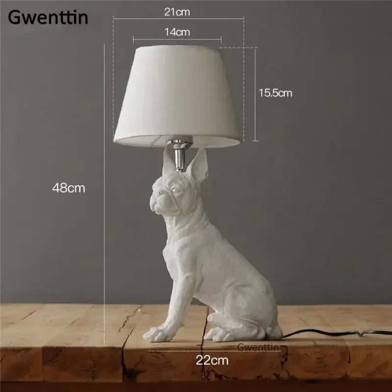 lampe de table moderne pour chiot en résine décorative