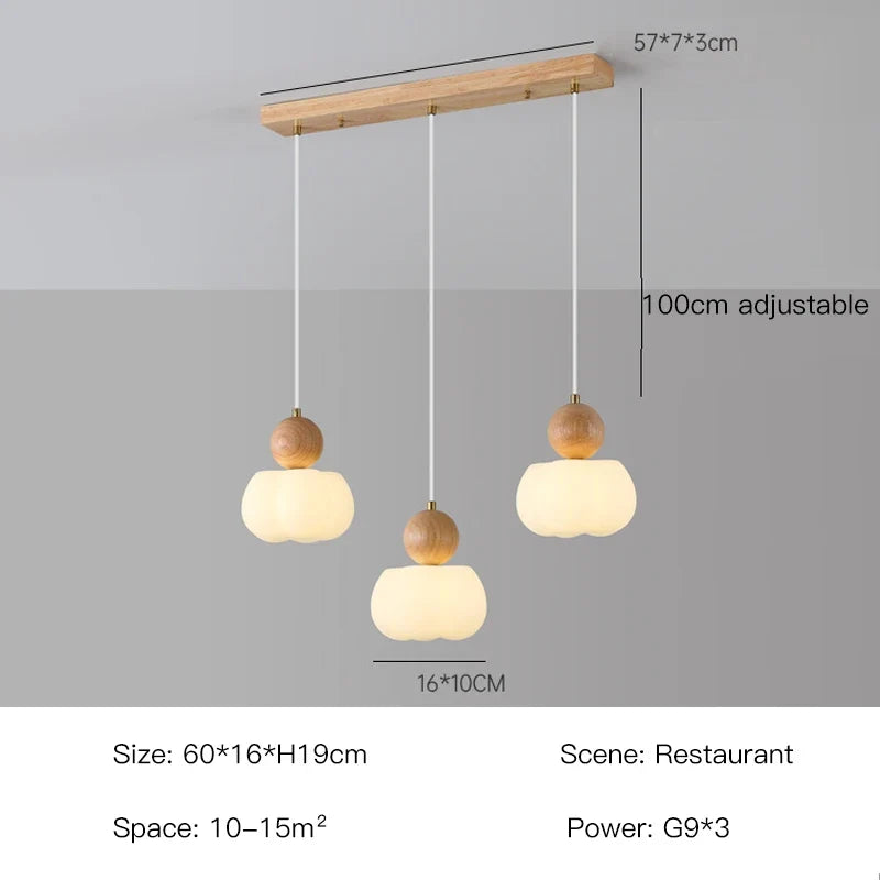 suspension nordique en bois massif pour décoration intérieure