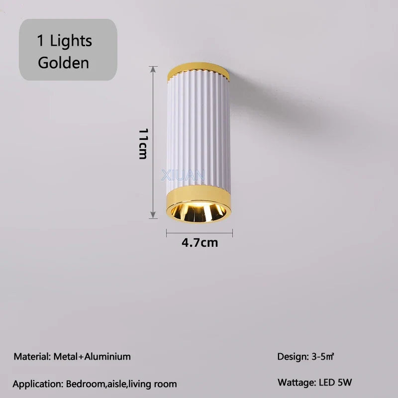 Surface Mount Cloakroom Ceiling Lamps 350 Degree Adjustable LED Spotlight Living Room Aisle Hallway Stair Ceiling Light White