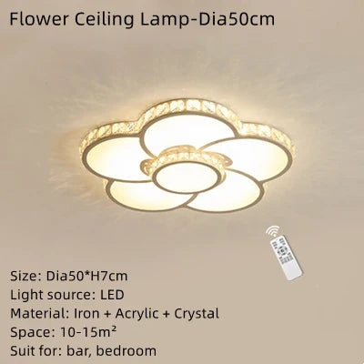 plafonnier led design moderne simple éclairage décoratif fleur chaude romantique