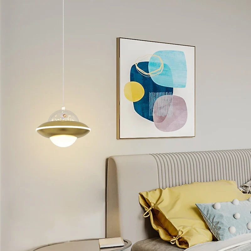 lustre nordique moderne dessin animé ovni pour garçon