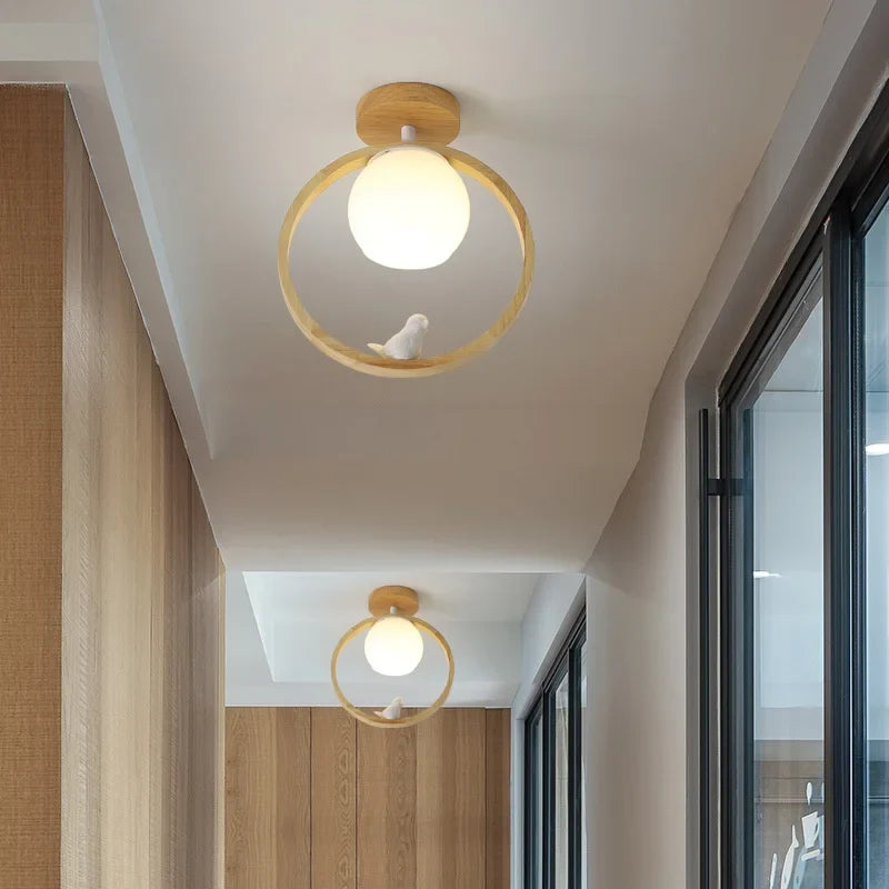 suspension modernes en bois avec led intégrée