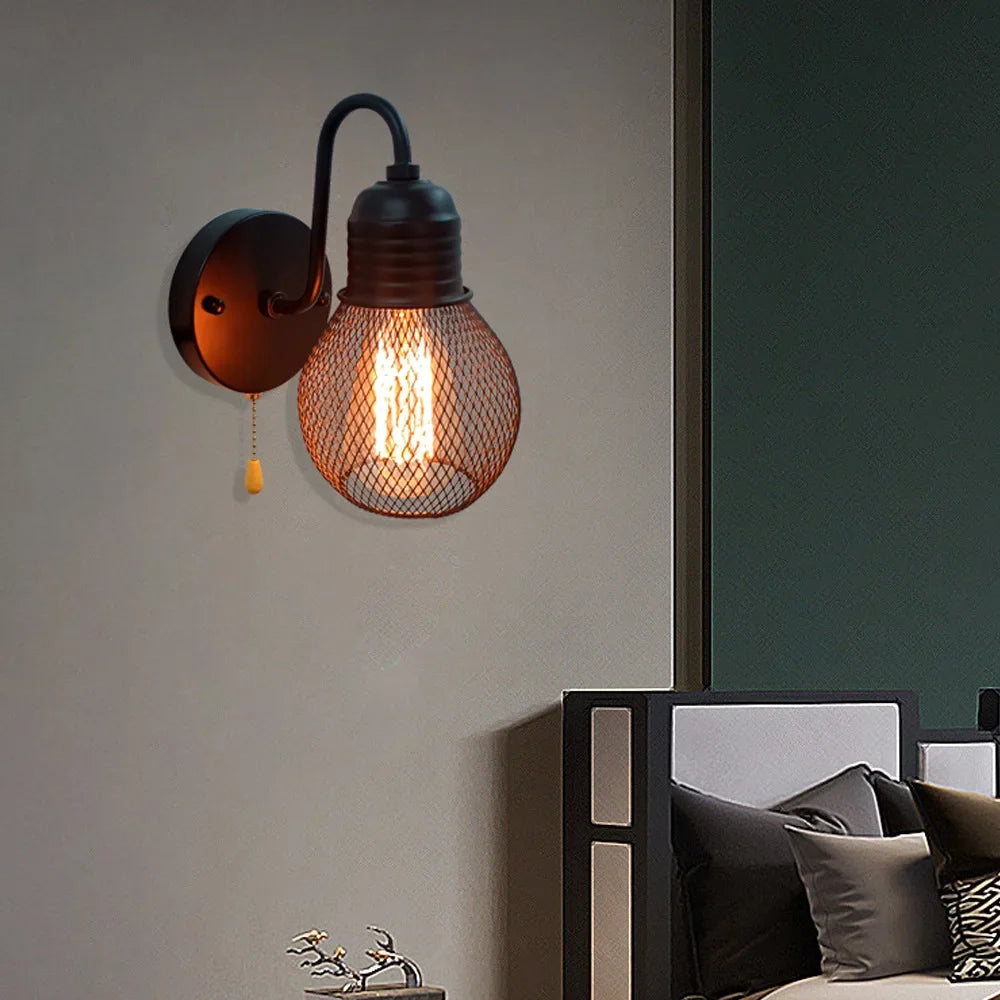 applique murale loft rétro avec interrupteur pour décoration