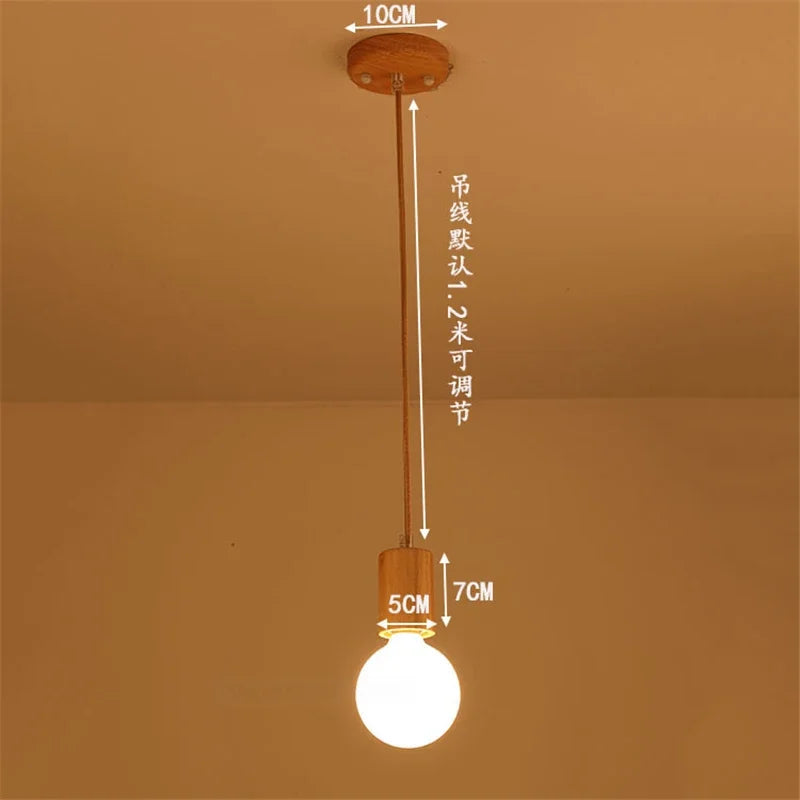 suspension vintage en bois de chêne design moderne