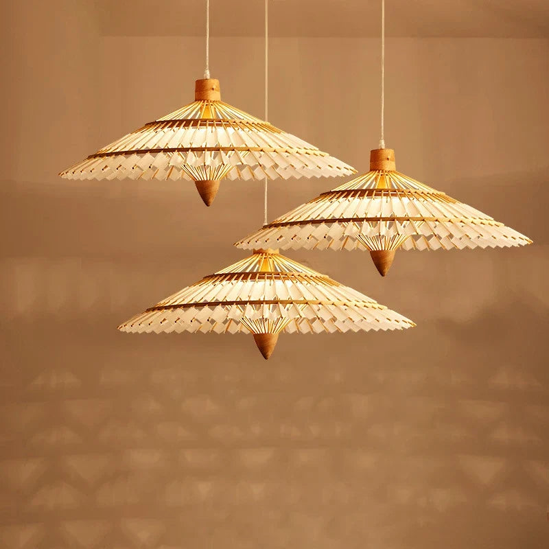 lustre en bambou tissé style chinois créatif pour éclairage décoratif