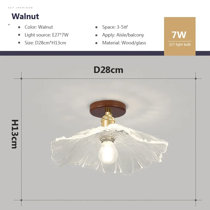 suspension nordique en verre et bois pour intérieur décoratif