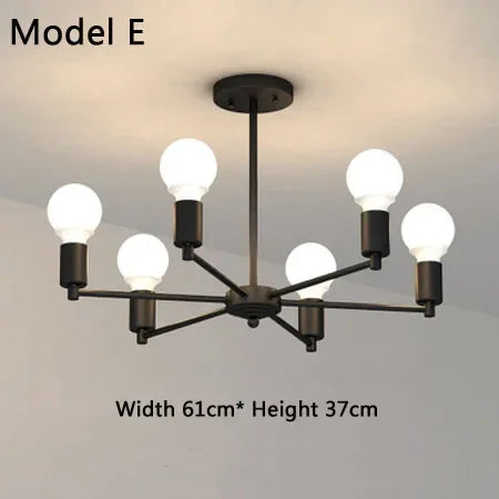 lustre moderne industriel pour décoration intérieure rétro simple