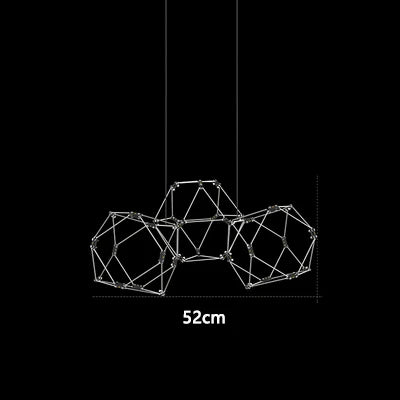 lustre luciole polygonal design nordique en acier inoxydable