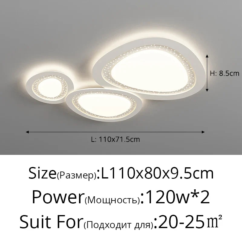 lustre led moderne galets gypsophile style simple protection des yeux