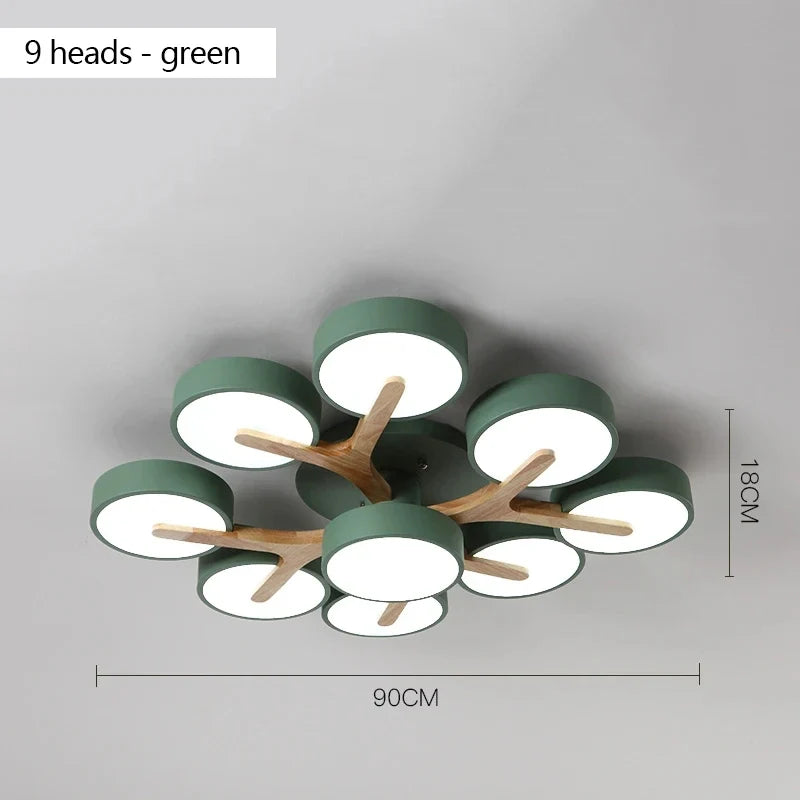 lustre moderne en bois pour décoration intérieure nordique lumineux