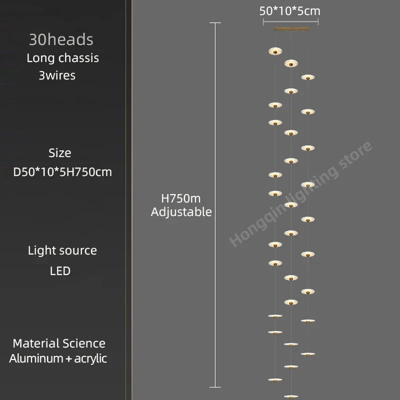 lustre moderne à led pour éclairage intérieur élégant