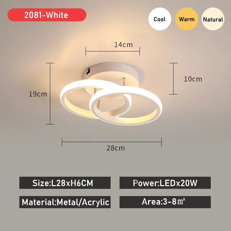 Moderne Led allée lumière plafonniers vestiaire couloir balcon Foyer plafonnier acrylique décoration maison lustre Luminaire