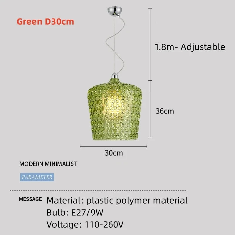 lustre italien moderne creux décoratif avec lumières led acryliques