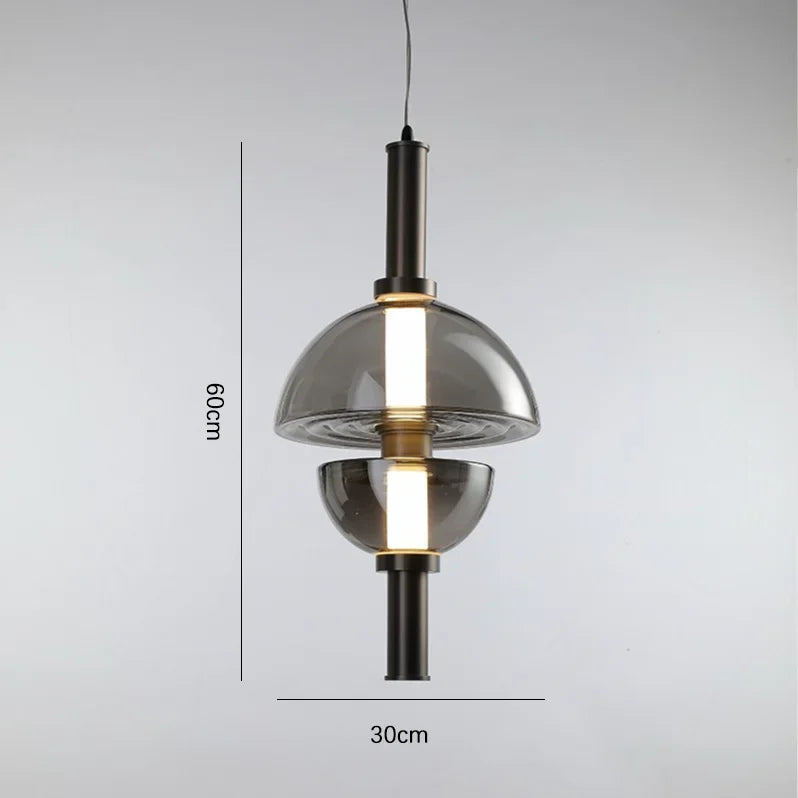 suspension en verre coloré design nordique pour éclairage élégant