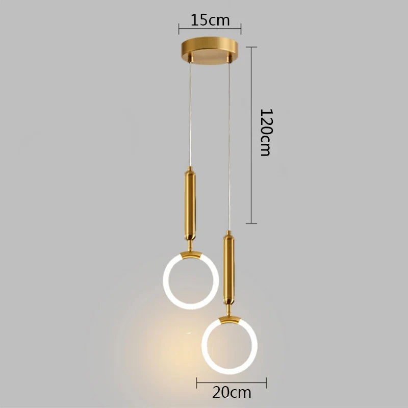 Suspension Anneau suspendu en or LED