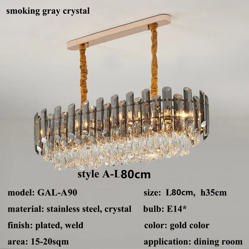 lustre de luxe moderne en cristal transparent pour décoration intérieure