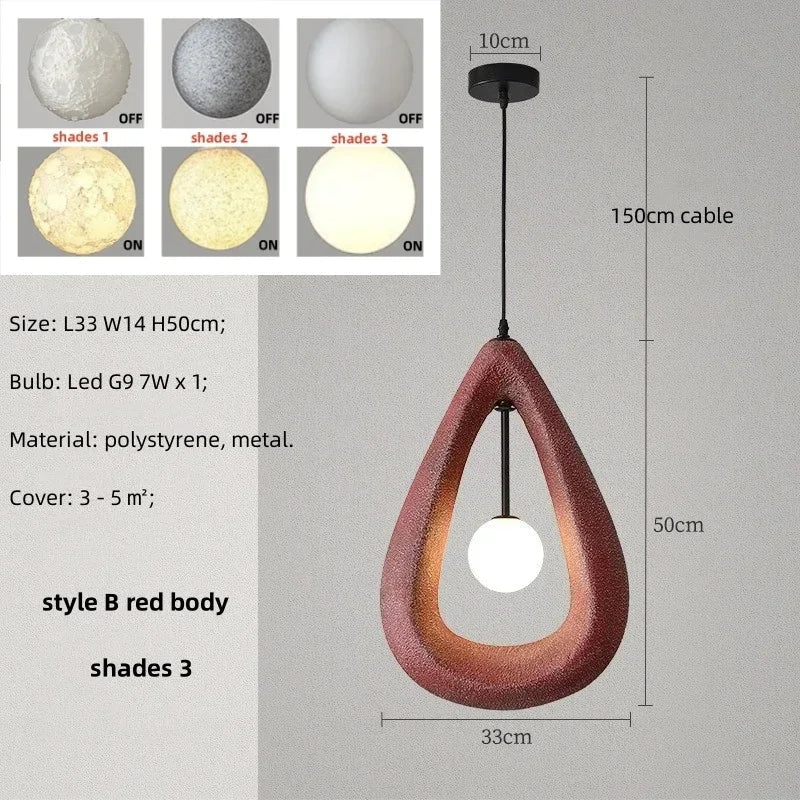 Nordique salle à manger suspension Led lumières Wabi Sabi Led suspension lampe chambre minimalisme suspension lampe décor à la maison éclairage intérieur lampe