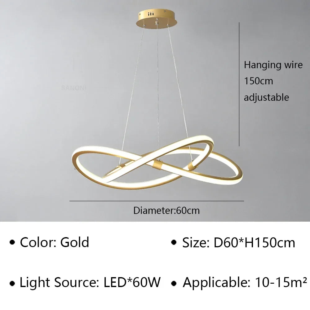 suspension moderne à led pour décoration intérieure élégante