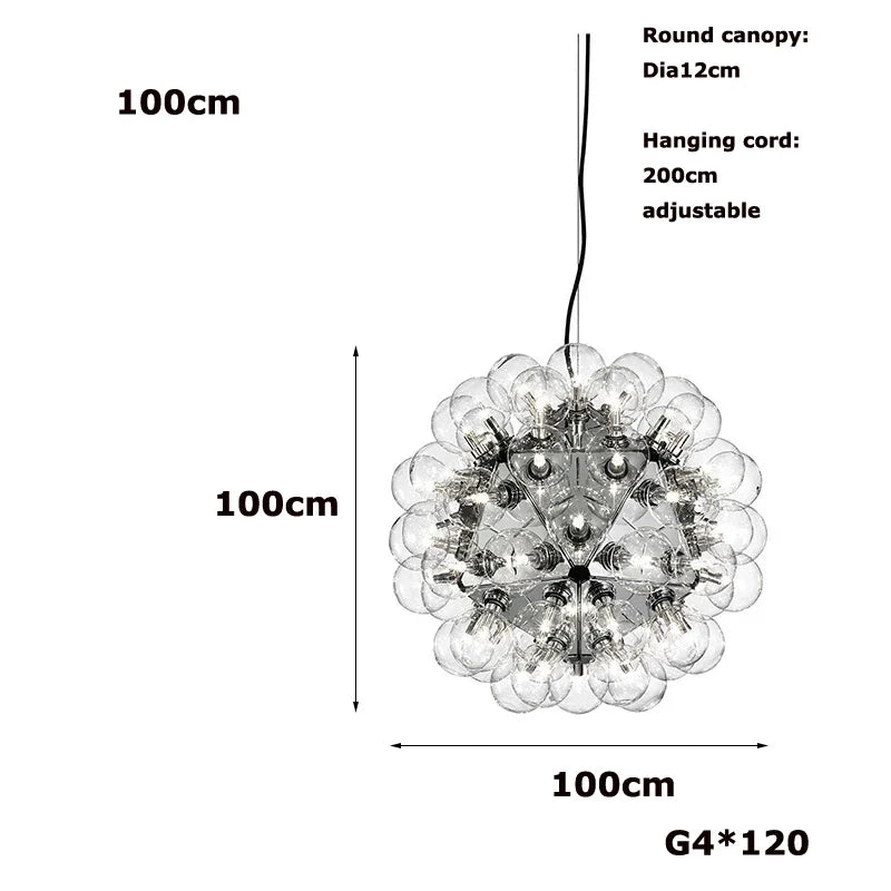lustre à led en verre chromé et doré pour décoration intérieure