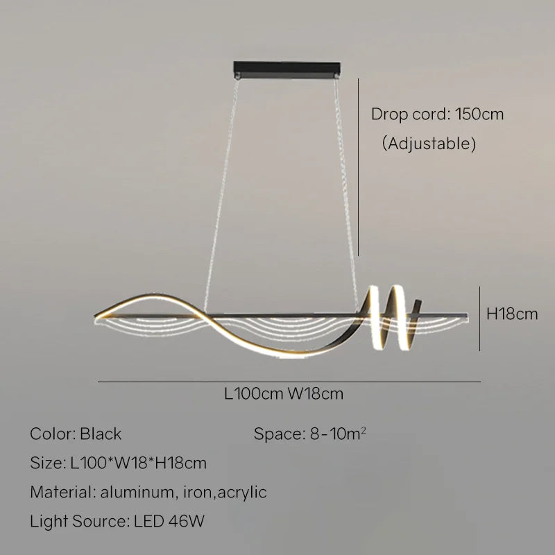 lustre led moderne suspension design minimaliste pour intérieur