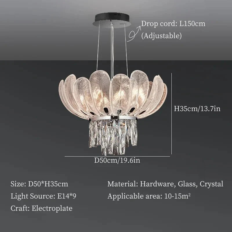 lustre en cristal de luxe pour décoration intérieure