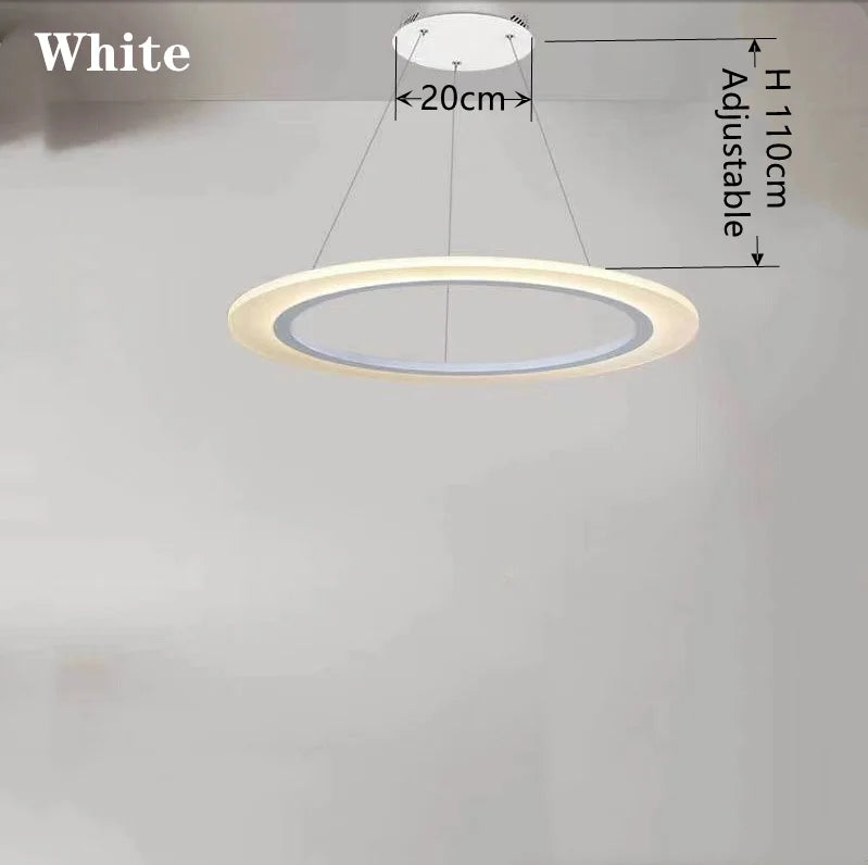 lustre circulaire moderne à anneau unique éclairage led