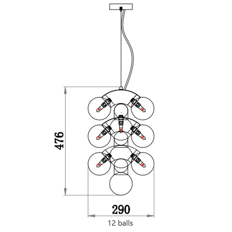 lustre à led créatif en forme de raisin design moderne pour intérieur