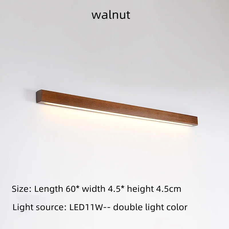 Applique murale LED double couleur en bois de noyer