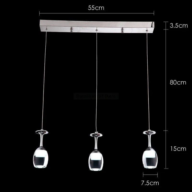 suspension modernes en verre de vin pour bar café