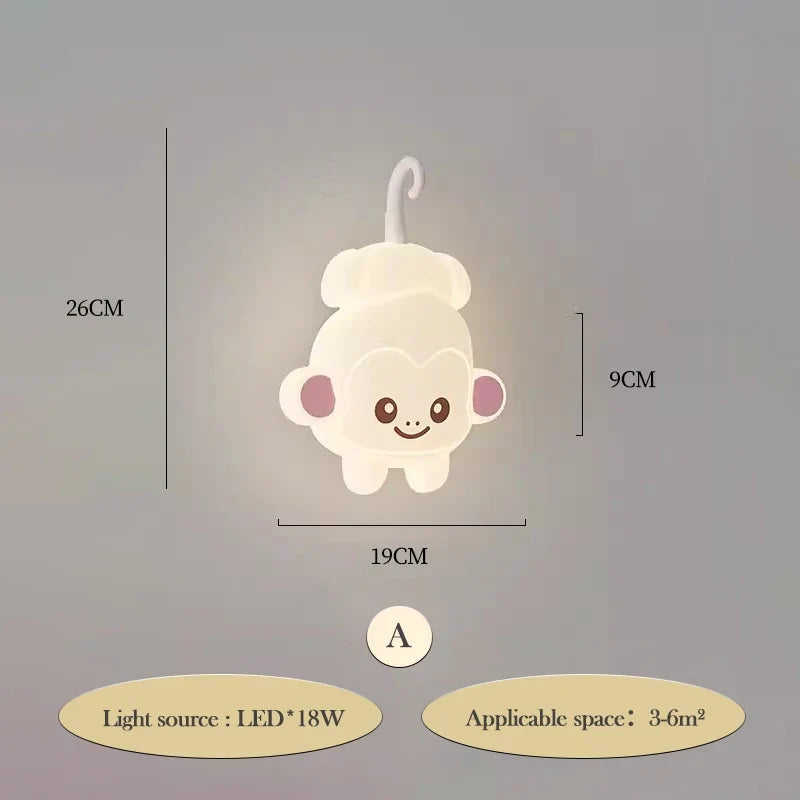 applique murale ours créatif pour chambre d'enfant décoration lumineuse