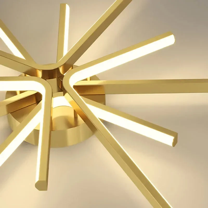 plafonnier led moderne en cuivre pour décoration artistique