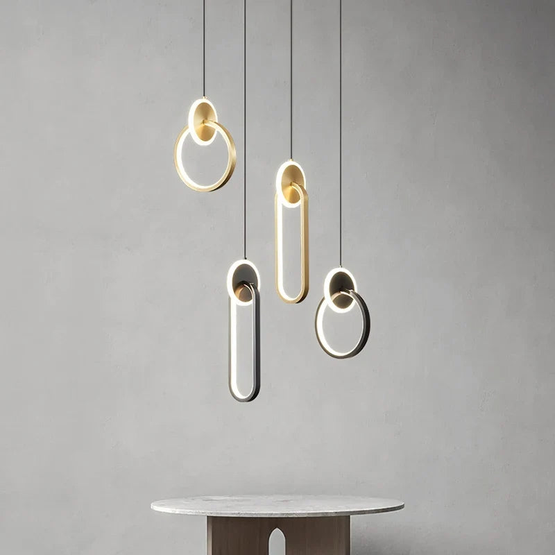 lustre long câble minimaliste suspendu rond 2022