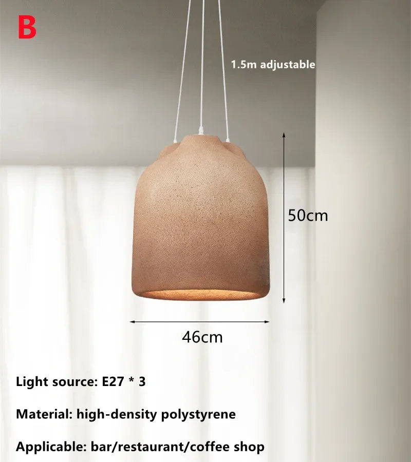 Designer Dining Room Wabi Sabi Chandelier Coffee Model House Personality LED Decor Light Creative Table Bar Kitchen Pendant Lamp