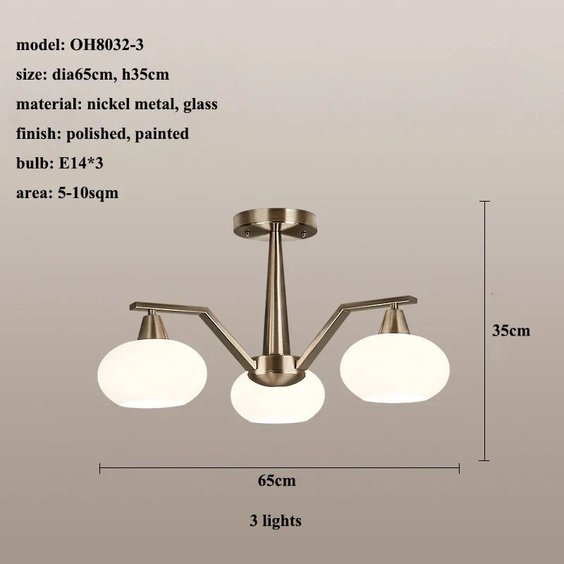 Lustre led métal nickel moderne