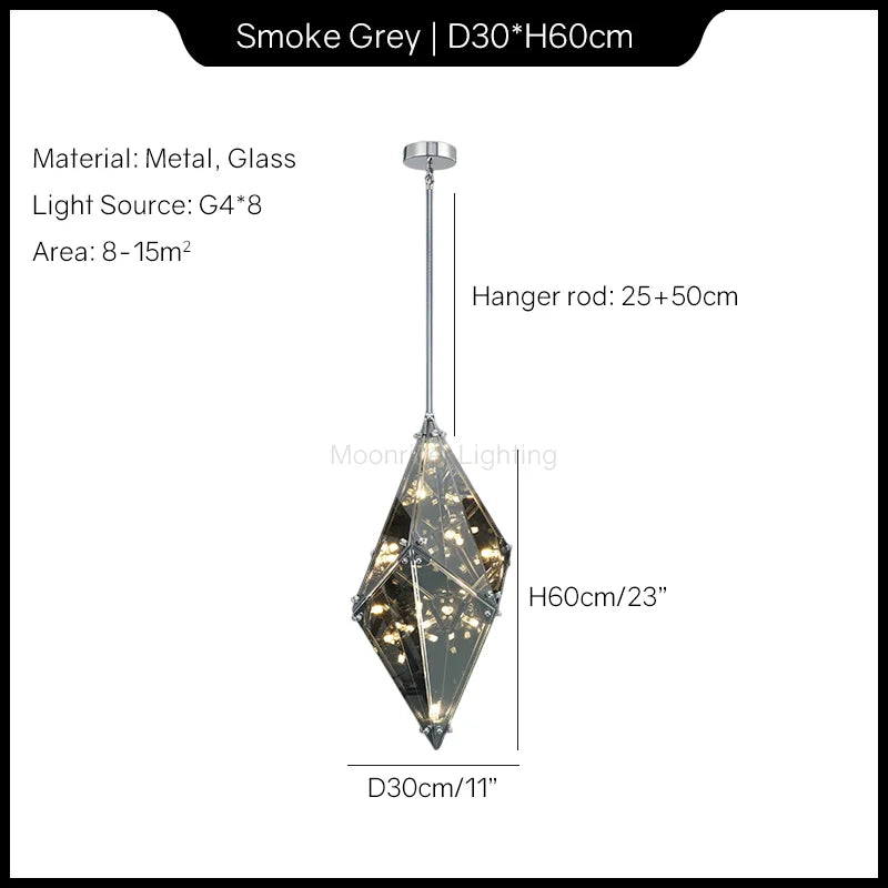 lustre en cristal moderne en forme de goutte d'eau décoratif pour intérieur