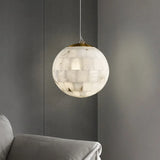 lustre sphérique suspendu en marbre naturel de luxe