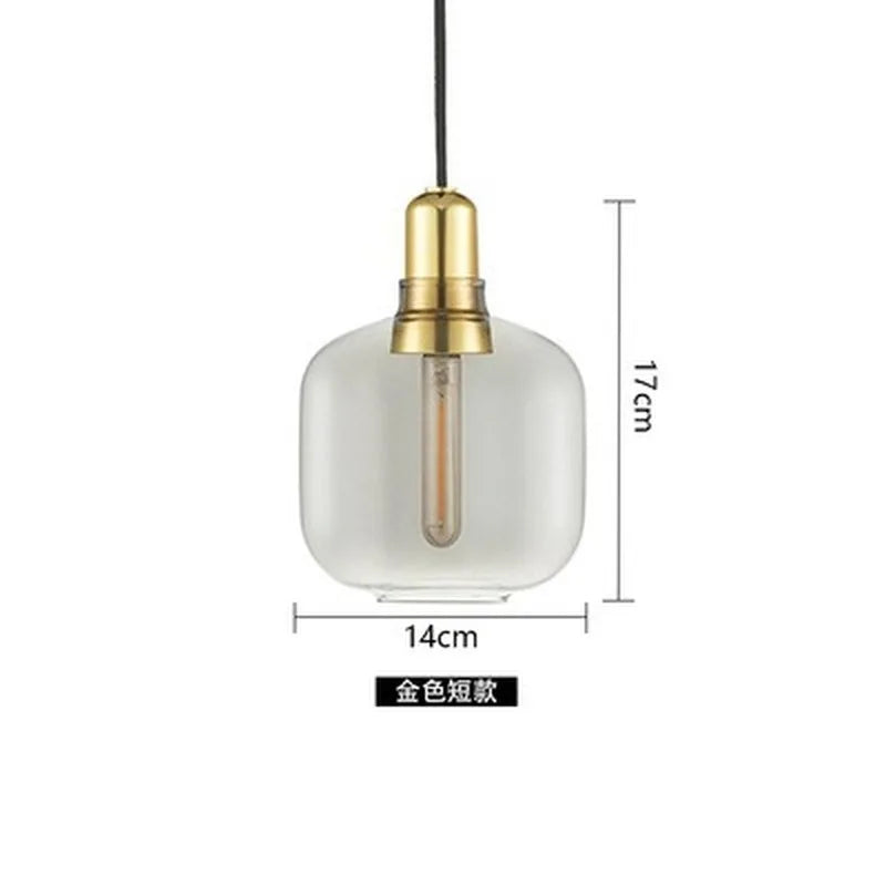 suspension en verre avec détail en marbre design industriel élégant