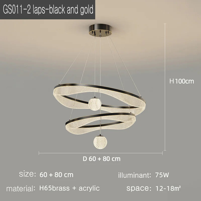suspension moderne à led pour éclairage intérieur élégant