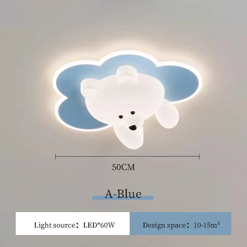 plafonniers mignons en forme d'ours et nuage pour enfants
